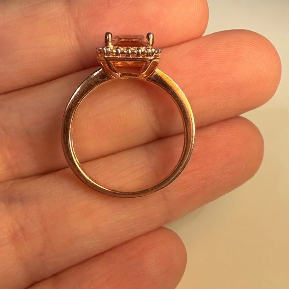 Women’s Lab Created Champagne Sapphire Ring - Picture 8 of 13